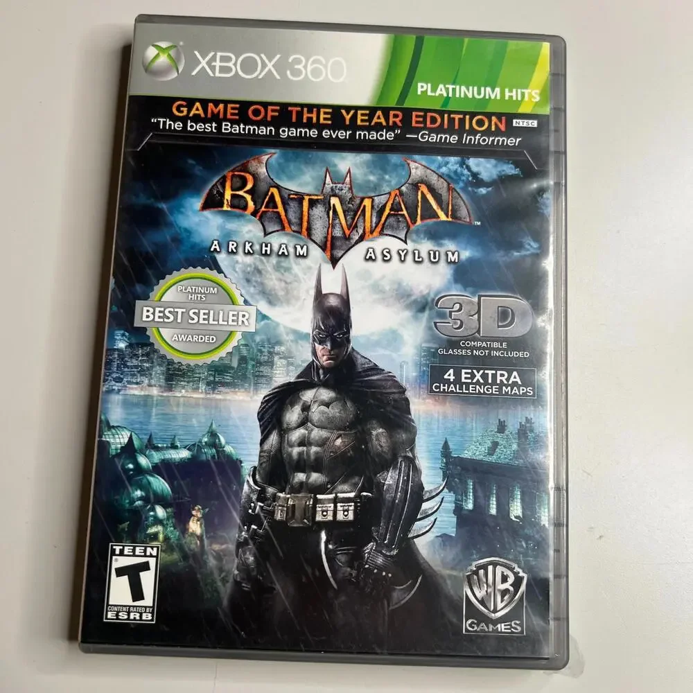 Batman: Arkham Asylum GOTY (Microsoft Xbox 360, 2011) Platinum‎ Hits CIB Tested